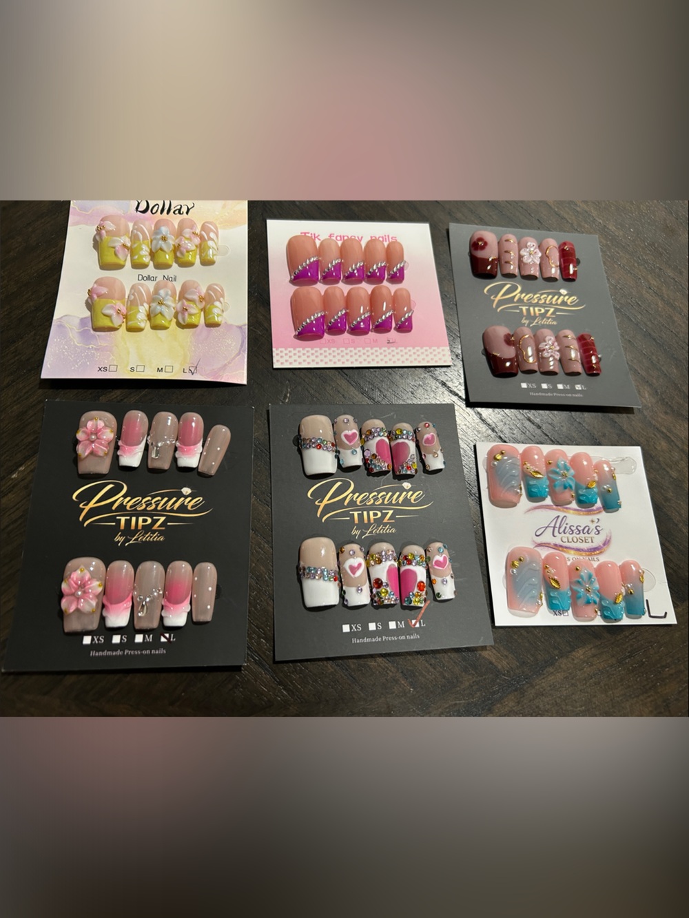 Assorted Press-On Nail Sets — (6 Sets)